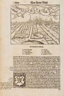 Antique Maps, Münster, Germany, North Rhine-Westphalia, Münster, 1574: Mvnster