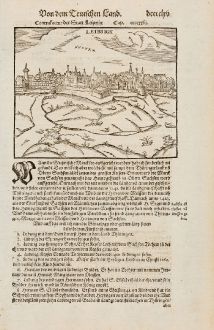 Antique Maps, Münster, Germany, Saxony, Leipzig, 1574: Contrafactur der Statt Leiptzig