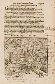 Antique Maps, Münster, Switzerland, Graubünden, Chur, 1574: Von dem Hoff zu Chur