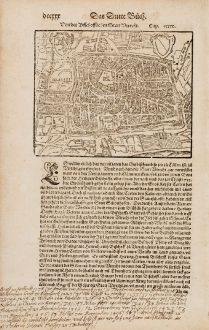 Antike Landkarten, Münster, Niederlande, Utrecht, 1574: Von der Bischofflichen Statt Utrecht