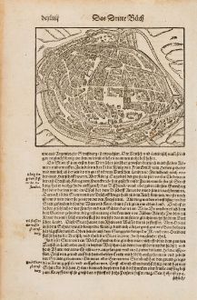 Antique Maps, Münster, France, Bas-Rhin, Strasbourg, 1574: Strassburg