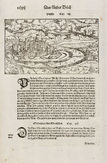 Antike Landkarten, Münster, Italien, Lombardei, Pavia, 1574: Paphy / Papia