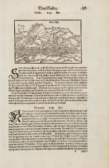 Antique Maps, Münster, France, Jura, Salins-les-Bains, 1574: Saline
