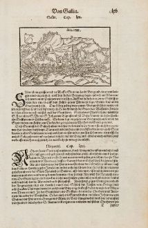 Antike Landkarten, Münster, Frankreich, Jura, Salins-les-Bains, 1574: Saline