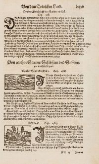 Antike Landkarten, Münster, Frankreich, Elsass, Haut-Rhin, Ensisheim, 1574: Von der Statt Einsheim