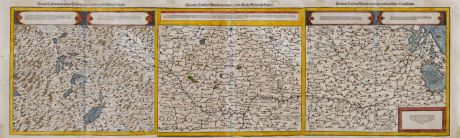 Antike Landkarten, Münster, Deutschland, Rhein, Rheinlauf, 1588: Die erst Tafel, innhaltend das Schweytzerlandt, mit den anstossenden Ländern / Die ander Tafel des Rheinstroms, begreiffend...