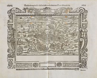 Antique Maps, Münster, Italy, Emilia-Romagna, Mirandola, 1574: Beschreibung der Herzlichen und weitberhümten Statt Mirandula