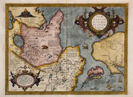 Antique Maps, Ortelius, Russia, Tartary, 1570: Tartariae sive Magni Chami Regni Typus