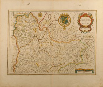 Antique Maps, Janssonius, France, Dauphine, Grenoble, 1650: Nova et accurata descriptio Delphinatus vulgo Dauphiné