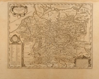 Antique Maps, Blaeu, Germany, 1630: Germaniae Veteris typus