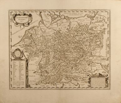 Antike Landkarten, Blaeu, Deutschland, 1630: Germaniae Veteris typus