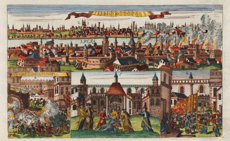 Antique Maps, Boethius, Turkey, Istanbul, Constantinople, 1688: Constantinopel