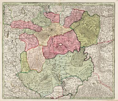 Antique Maps, Seutter, Russia, Moscow, Moskwa, 1730: Imperii Moscovitici Pars Australis in Lucem Edita par Guillielmum De L'Isle ...