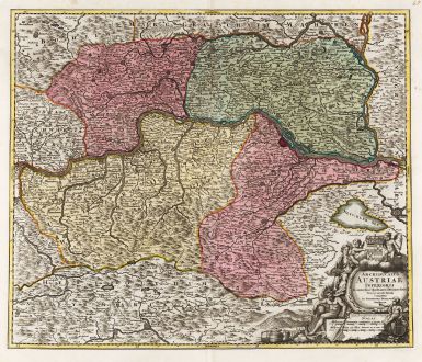 Antique Maps, Homann, Austria - Hungary, 1720: Archiducatus Austriae Inferioris