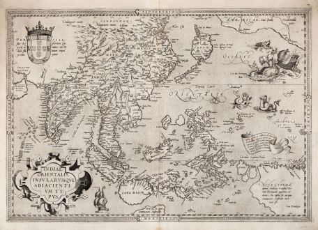 Antique Maps, Ortelius, Southeast Asia, 1570: Indiae Orientalis Insularumque Adiacientium Typus