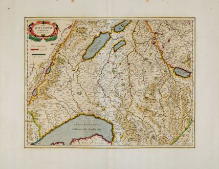 Antike Landkarten, Blaeu, Schweiz, Genfer See, Fribourg, Vaud, Romandie, 1662: Das Wiflispurgergow. Gerardo Mercatore Auctore.