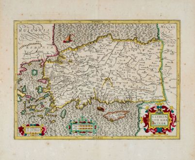 Antike Landkarten, Hondius, Türkei, 1639: Natoliae sive Asia Minor