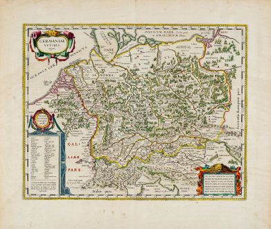 Antique Maps, Blaeu, Germany, 1644-55: Germaniae Veteris typus