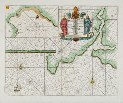 Antique Maps, Collins, England, Cornwall, Mount s Bay, Fowey, 1693-1792: Fowey & Mounts-Bay ...