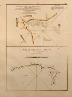 Antike Landkarten, Mannevillette, Ostafrika, Ost Madagaskar, St. Augustin, 1775: Plan de la Baye de St. Augustin en l'Isle de Madagascar / Plan du Port de l'Isle Ste. Marie