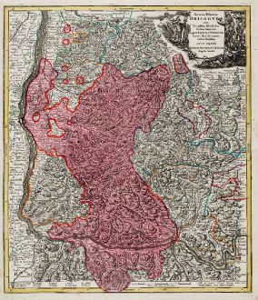 Antique Maps, Seutter, Germany, Baden-Württemberg, Black Forest, 1730: Accurata Delineatio Brisgoviae cum Civitatibus Silvestribus Austriae Anterioris, tanquam Limitum et Terminorum Imperii Rom....