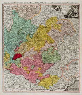 Antique Maps, Homann, Germany, Bavaria, Franconia, 1720: Circuli Franconiae Pars Orientalis et Potior ...