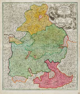 Antike Landkarten, Homann, Deutschland, Bayern, 1720: Bavariae Circulus et Electorat ...