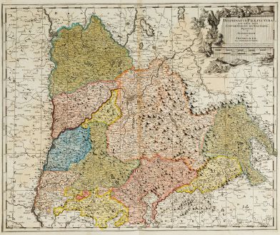 Antique Maps, Valk, France, Rhone-Alpes, Dauphine, 1700: Delphinatus Praefectura quae Gallis audit Gouvernement de Dauphine ...