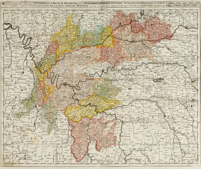 Antique Maps, Valk, France, Ile-de-France, 1720: Gubernatio Insulae Franciae, Divisa in Electiones ...