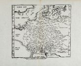 Antique woodcut map of Germany. Printed in Lyon by Gaspar Trechsel in 1541.