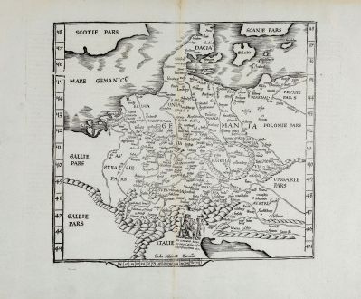 Antique Maps, Fries, Germany, 1541: [De Boemia. / Tabula quarta & quinta Europae de nonnullis / Germaniae ...]