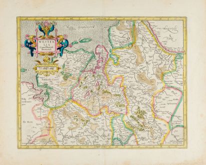 Antique Maps, Mercator, Germany, Lower Saxony, 1628: Westphalia cum Dioecesi Bremensi