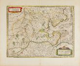 Old coloured map of Oldenburg, Lower Saxony. Printed in Amsterdam by J. Janssonius in 1646.