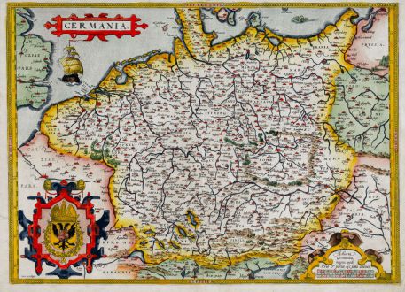 Antique Maps, Ortelius, Germany, 1572-73: Germania