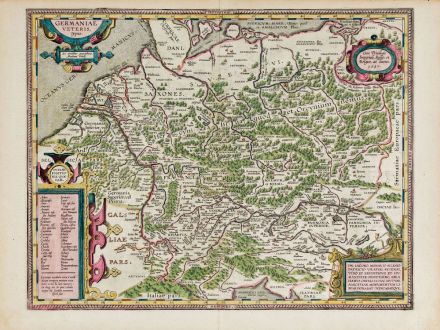 Antique Maps, Ortelius, Germany, 1603: Germaniae Veteris, Typus.