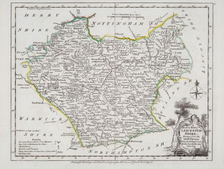 Antike Landkarten, Ellis, Britische Inseln, England, Leicestershire, 1764-68: A Modern Map Of Leicestershire, Drawn From The Latest Surveys