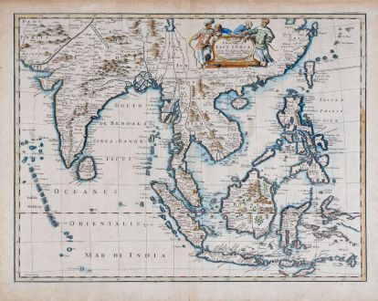 Antike Landkarten, Speed, Südost Asien, 1676: A new map of East India