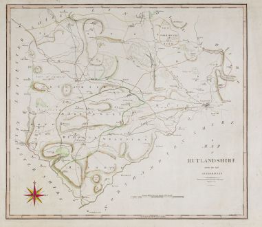 Antike Landkarten, Cary, Britische Inseln, England, Rutland, 1805: A Map of Rutlandshire from the best Authorities