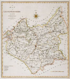 Antique Maps, Cary, British Isles, England, Leicestershire, 1805: A Map of Leicestershire from the best Authorities