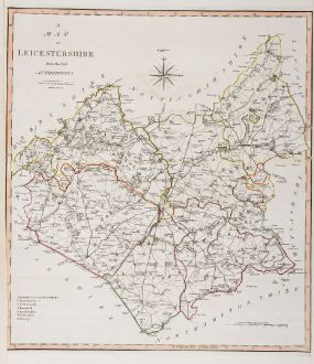 Antike Landkarten, Cary, Britische Inseln, England, Leicestershire, 1805: A Map of Leicestershire from the best Authorities