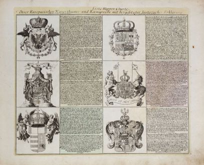 Graphics, Weigel, Coat of arms, 1718: Erste Wappen-Charte Derer Europaeischen Kaiserthümer und Koenigreiche...