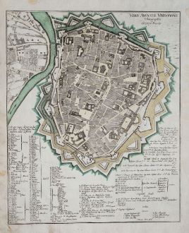 Antique Maps, Weigel, Austria - Hungary, Vienna, 1718: Urbis Augustae Vindobonae