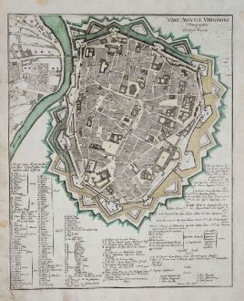 Antique Maps, Weigel, Germany, Bavaria, Augsburg, 1718: Urbis Augustae Vindobonae
