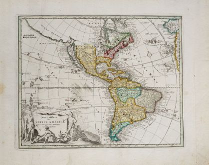 Antique Maps, Weigel, America Continent, 1718: Novi Orbis sive Totius Americae cum Adiacentibus Insulis Nova exhibitio