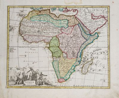 Antique Maps, Weigel, Africa Continent, 1718: Africae Tabula