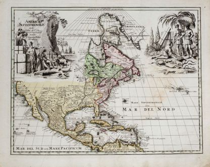 Antike Landkarten, Weigel, Nordamerika, 1718: America Septentrionalis Studio Guilielmi de l'Isle...