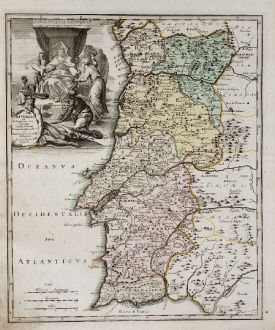 Antique Maps, Weigel, Spain - Portugal, 1718: Portugallia ex deseriptione exactissima