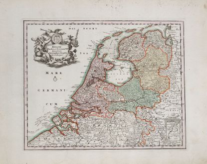 Antique Maps, Weigel, Netherlands, 1718: Belgii Foederati Provincia VII
