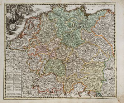 Antike Landkarten, Weigel, Deutschland, 1718: Imperium Germanicum