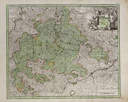 Antique Maps, Weigel, Germany, Baden-Württemberg, 1718: Ducatus Würtembergiae Circuli Suevici...